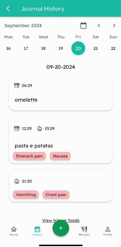 How to delete a journal entry in the GutDiaries app